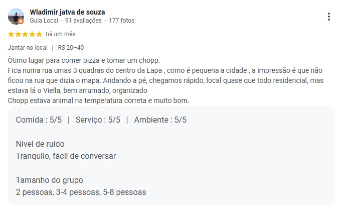 Avaliação Cliente
